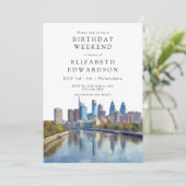 Philadelphia Watercolor Birthday Weekend 招待状 (スタンド正面)