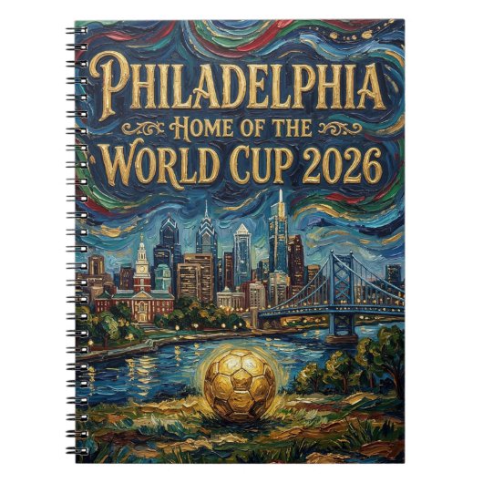 Philadelphia World Cup 2026 At Night  ノートブック (正面)