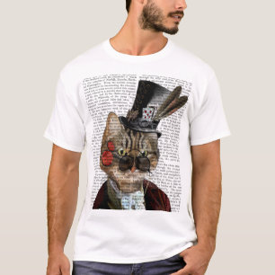 Phileasネコ科のSteampunkの猫及びシルクハット2 Tシャツ