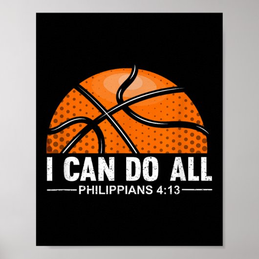 Philipans 4 13 I Can Do All Things Christian Baske ポスター (正面)