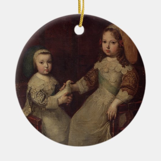 Philippを持つ子供として王ルイ14世(1638-1715年) セラミックオーナメント (正面)