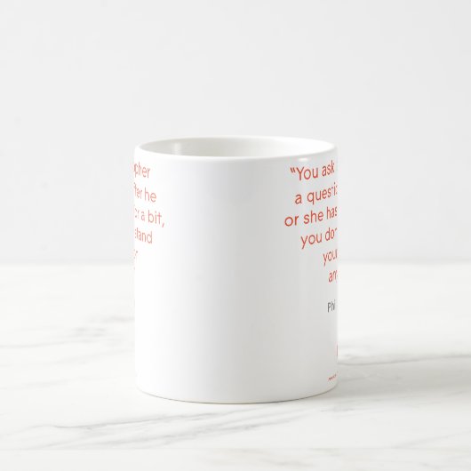 Philippaの足の引用文のマグ コーヒーマグカップ (中央)