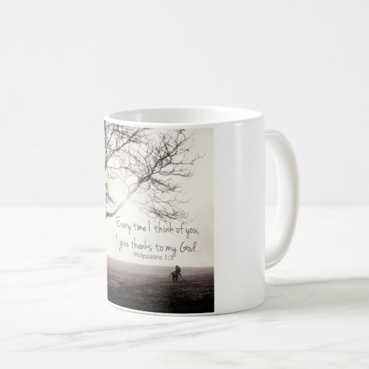 Philippiansの1:3のマグ コーヒーマグカップ (正面右)