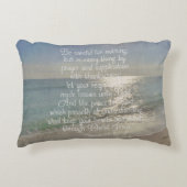 Philippiansの4:13の平和聖書の詩のビーチのクリスチャン アクセントクッション (正面)