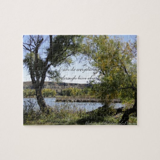 Philippiansの4:13私は彼を通してすべてをしてもいいです。 ジグソーパズル (横)