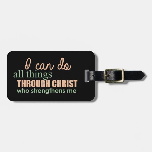 Philippiansの4:13私は聖書の詩の荷物のラベルをしてもいいです ラゲッジタグ (正面横)