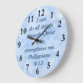 philippiansの4:13 ラージ壁時計 (傾斜)