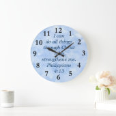 philippiansの4:13 ラージ壁時計 (ホーム)