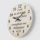 philippiansの4:13 ラージ壁時計 (傾斜)