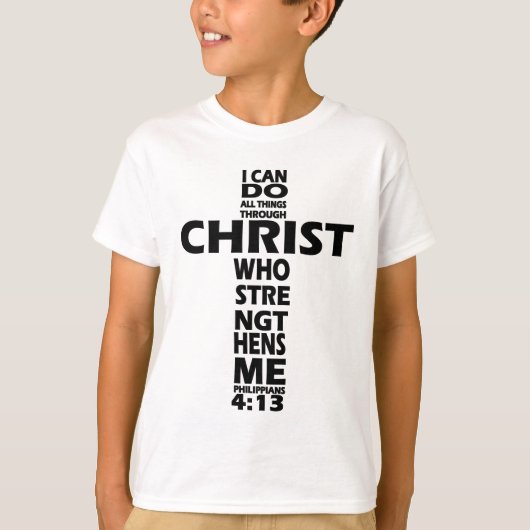 PHILIPPIANSの4:13 -私はすべての事をしてもいいです交差 Tシャツ (正面)