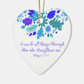 Philippiansの4:13 -私はすべての事をしてもいいです-詩 セラミックオーナメント (左)