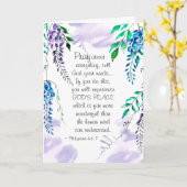 Philippiansの4:6 - 7つはすべてについて祈ります カード (黄色い花)