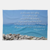 Philippiansの4:6 - 7 キッチンタオル (横)