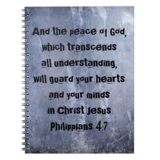 Philippiansの4:7の聖書の詩 ノートブック