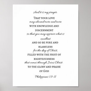 Philippians 1:9-11 Scripture ポスター