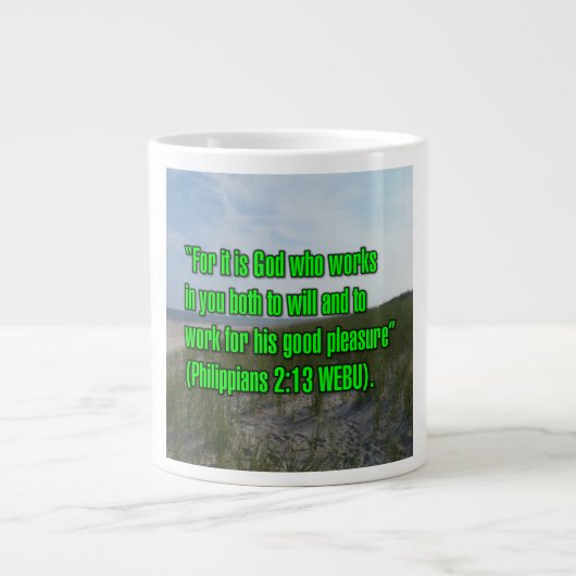 Philippians 2:13 WEBU Mug ジャンボコーヒーマグカップ (正面)