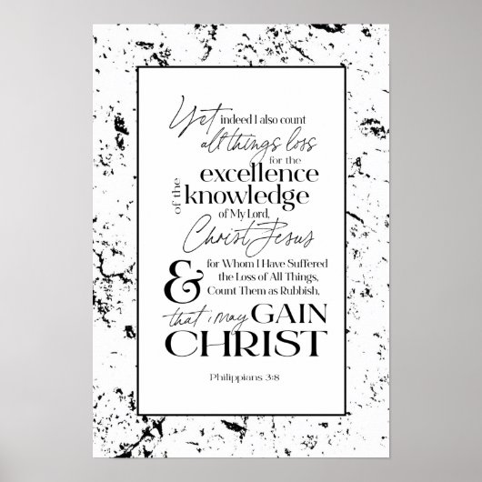 PHILIPPIANS 3:8 Bible Verse Art Poster ポスター (正面)