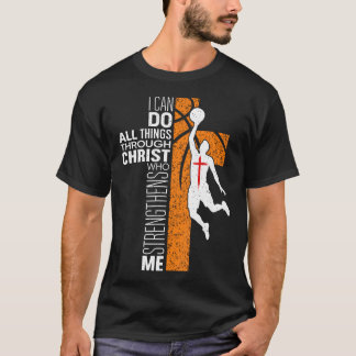 Philippians 413 Christian Basketball Religious Bib Tシャツ