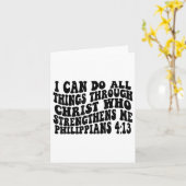 Philippians 4 13私はChrisを介してすべての事を行うことができる カード (黄色い花)