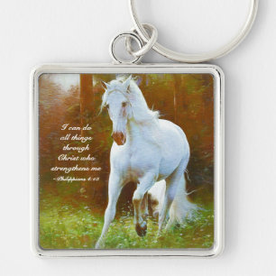 Philippians 4:13 All things through Christ, Horse キーホルダー