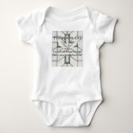 Philippians 4:13 Bible Verse Baby Bodysuit ベビーボディスーツ
