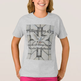 Philippians 4:13 Bible Verse Girl's Tee Shirt Tシャツ