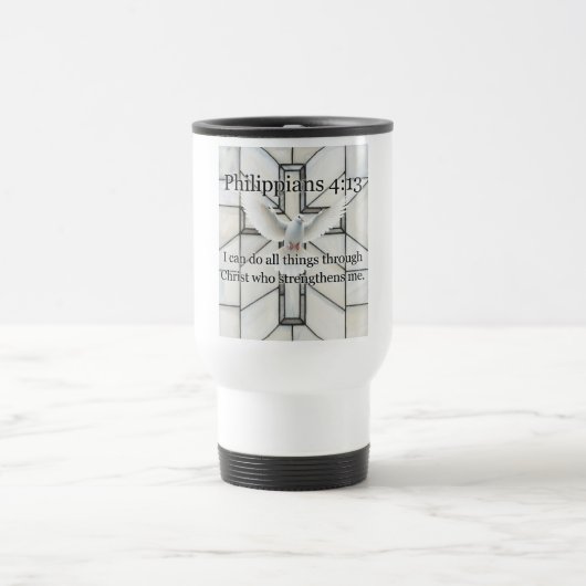 Philippians 4:13 Bible Verse Travel Mug トラベルマグ (中央)