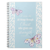 Philippians 4:13 Butterfly ノートブック (正面)
