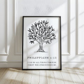 Philippians 4:13 Christian Bible Verse Art ポスター