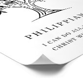 Philippians 4:13 Christian Bible Verse Art ポスター (角)