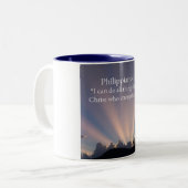 Philippians 4:13 Christian Coffee Mug ツートーンマグカップ (正面左)