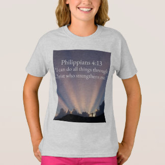 Philippians 4:13 Christian Girl's Tee Shirt Tシャツ