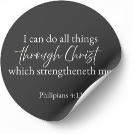 Philippians 4:13 Christian Sticker ラウンドシール