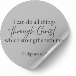 Philippians 4:13 Christian Sticker ラウンドシール