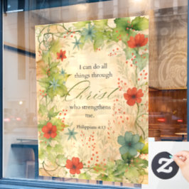 Philippians 4:13 I Can Do All Things Vintage Botan ウィンドウサイン