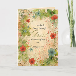 Philippians 4:13 I Can Do All Things Vintage Botan カード