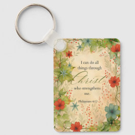 Philippians 4:13 I Can Do All Things Vintage Botan キーホルダー