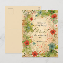 Philippians 4:13 I Can Do All Things Vintage Botan ポストカード