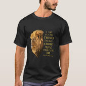 Philippians 4 13 Religious Lion Verses Funny Chris Tシャツ (正面)