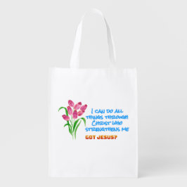 Philippians 4:13 Reusable Grocery Bag エコバッグ