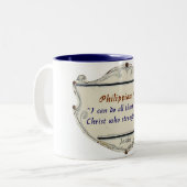 Philippians 4:13 Shield Coffee Mug ツートーンマグカップ (正面左)