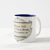 Philippians 4:13 Shield Coffee Mug ツートーンマグカップ (正面右)