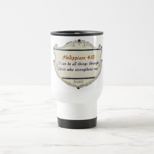 Philippians 4:13 Shield Travel Mug トラベルマグ (中央)