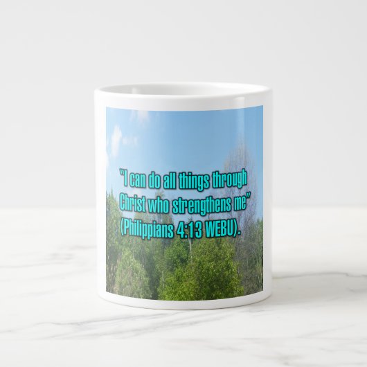 Philippians 4:13 WEBU Mug ジャンボコーヒーマグカップ (正面)