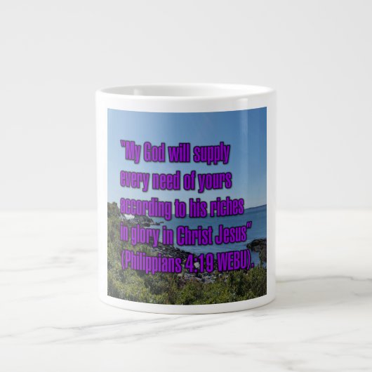 Philippians 4:19 WEBU Mug ジャンボコーヒーマグカップ (正面)