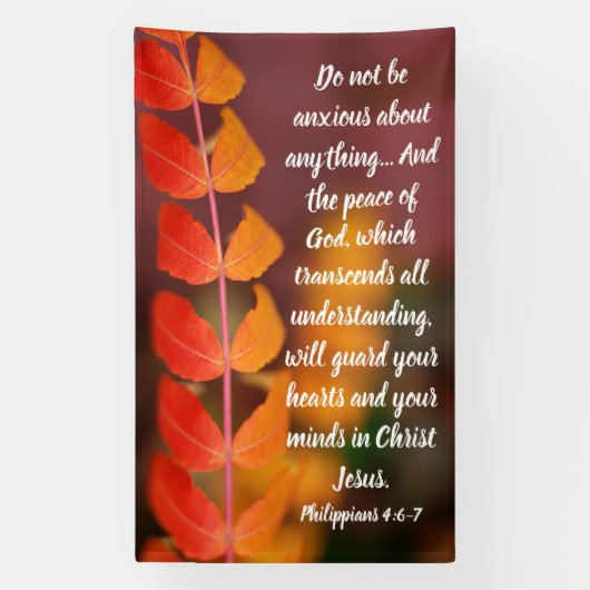 Philippians 4:6–7 Autumn Peace Scripture Design 横断幕 (縦)