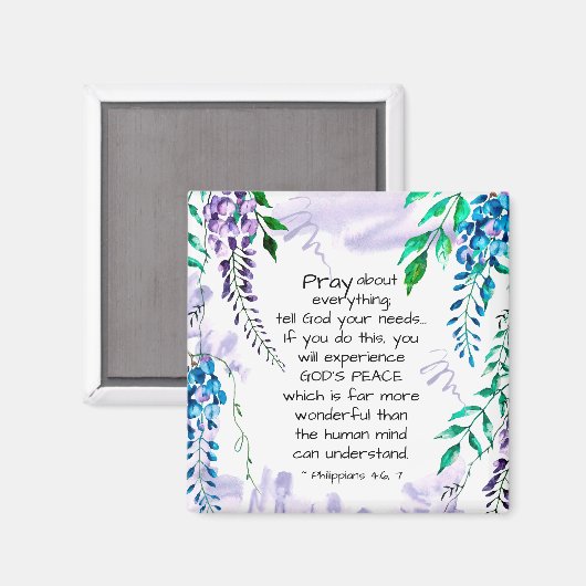 Philippians 4:6-7 Pray about Everything マグネット (正面/裏面)