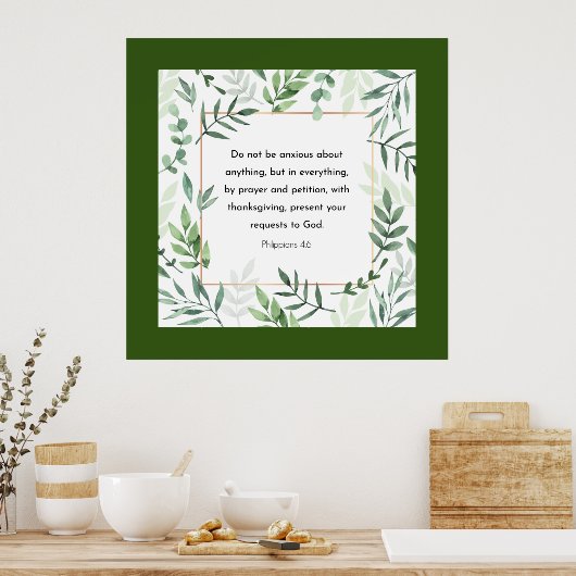 Philippians 4:6, Bible Verse, ポスター (キッチン)