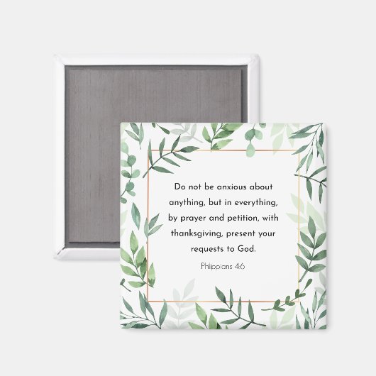 Philippians 4:6, Bible Verse マグネット (正面/裏面)