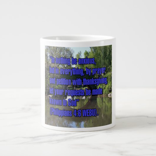 Philippians 4:6 WEBU Mug ジャンボコーヒーマグカップ (正面)